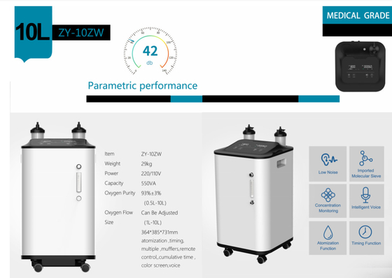 SGS 96% de Zuurstofmachine van de Zuiverheids Hoge Stroom de Zuurstofmachine van 10 Litero2